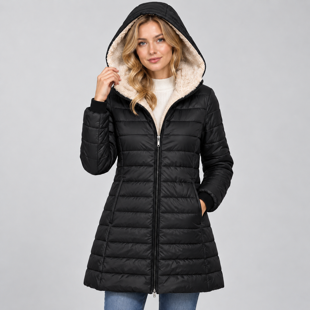 Eulalie fleece lined hooded padded coat – image 4