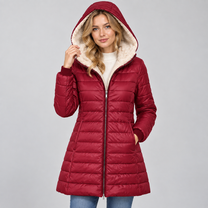 Eulalie fleece lined hooded padded coat – image 5