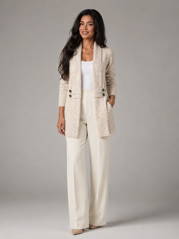 Judith shawl collar cardigan sweater with pockets