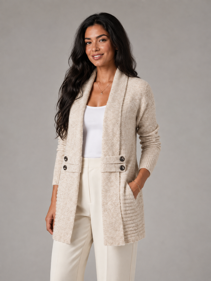 Judith shawl collar cardigan sweater with pockets – image 10