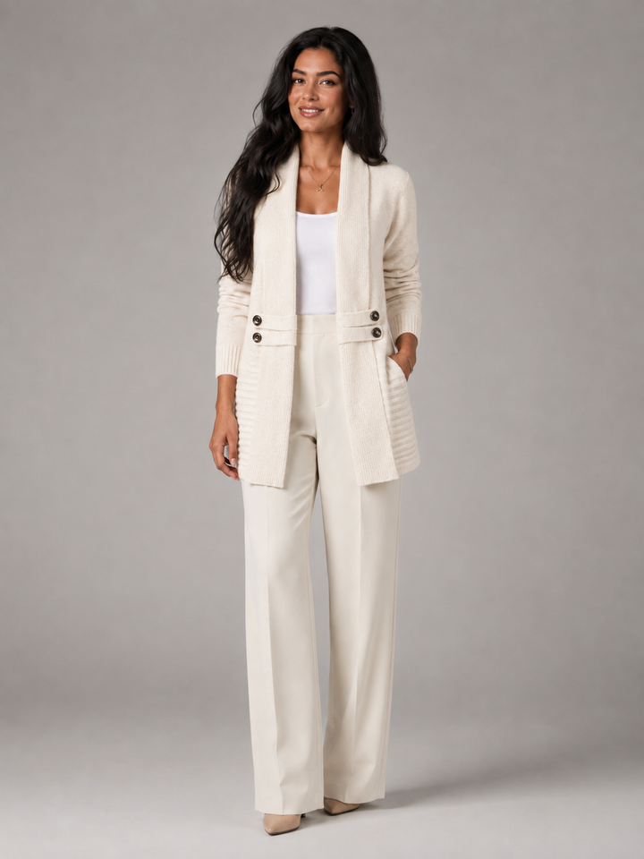 Judith shawl collar cardigan sweater with pockets – image 5