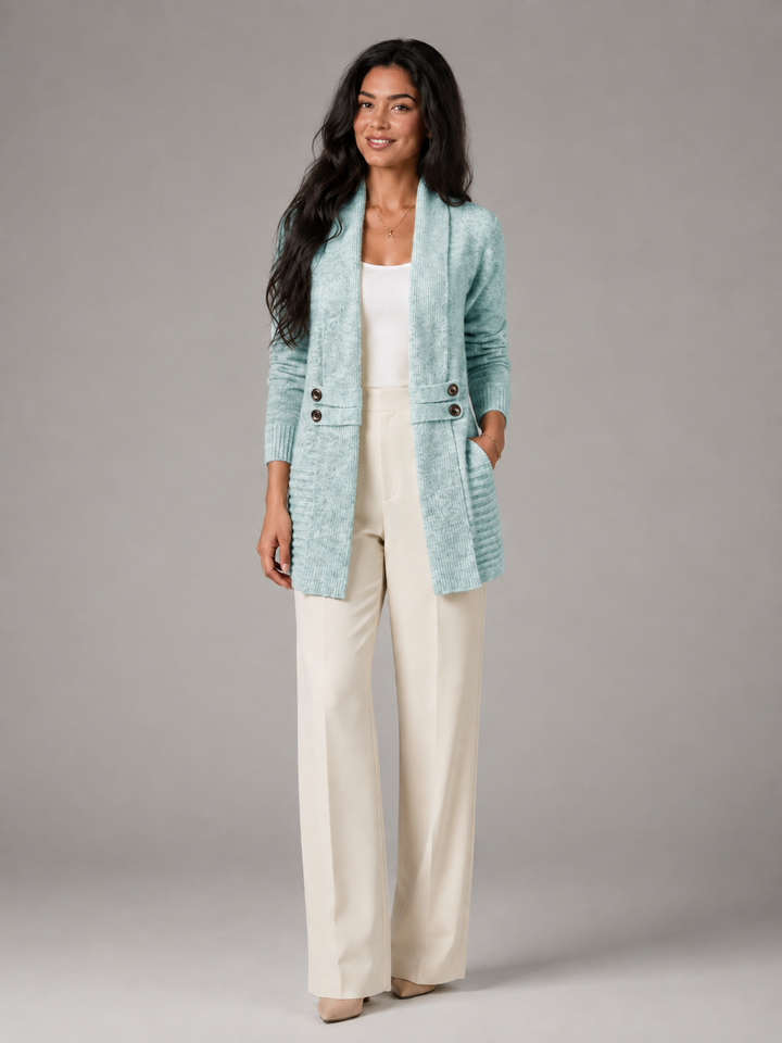 Judith shawl collar cardigan sweater with pockets – image 3