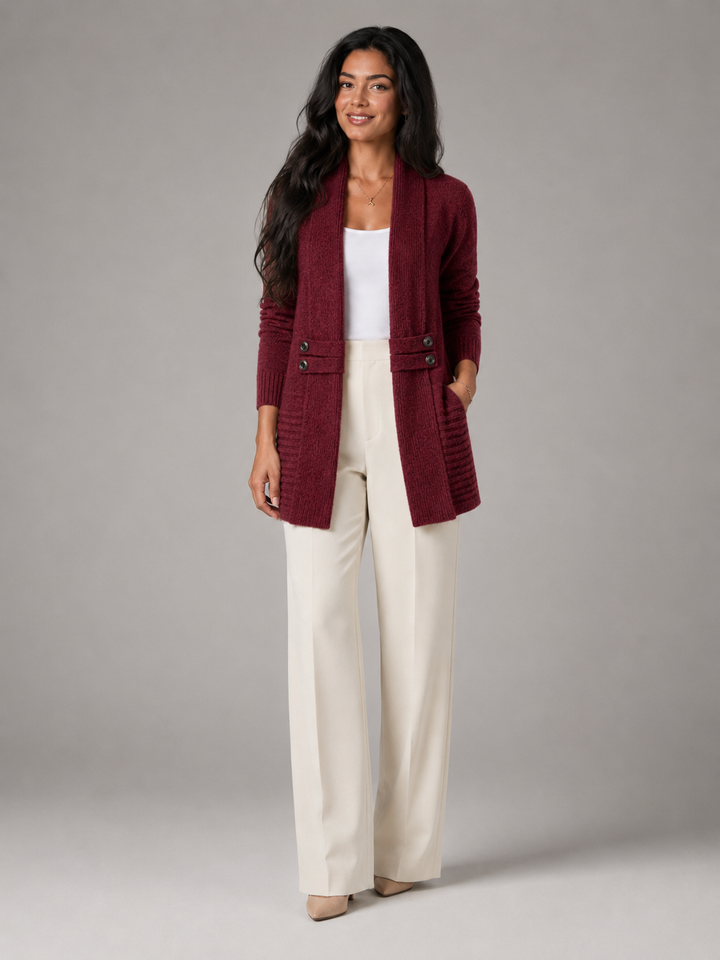 Judith shawl collar cardigan sweater with pockets – image 2