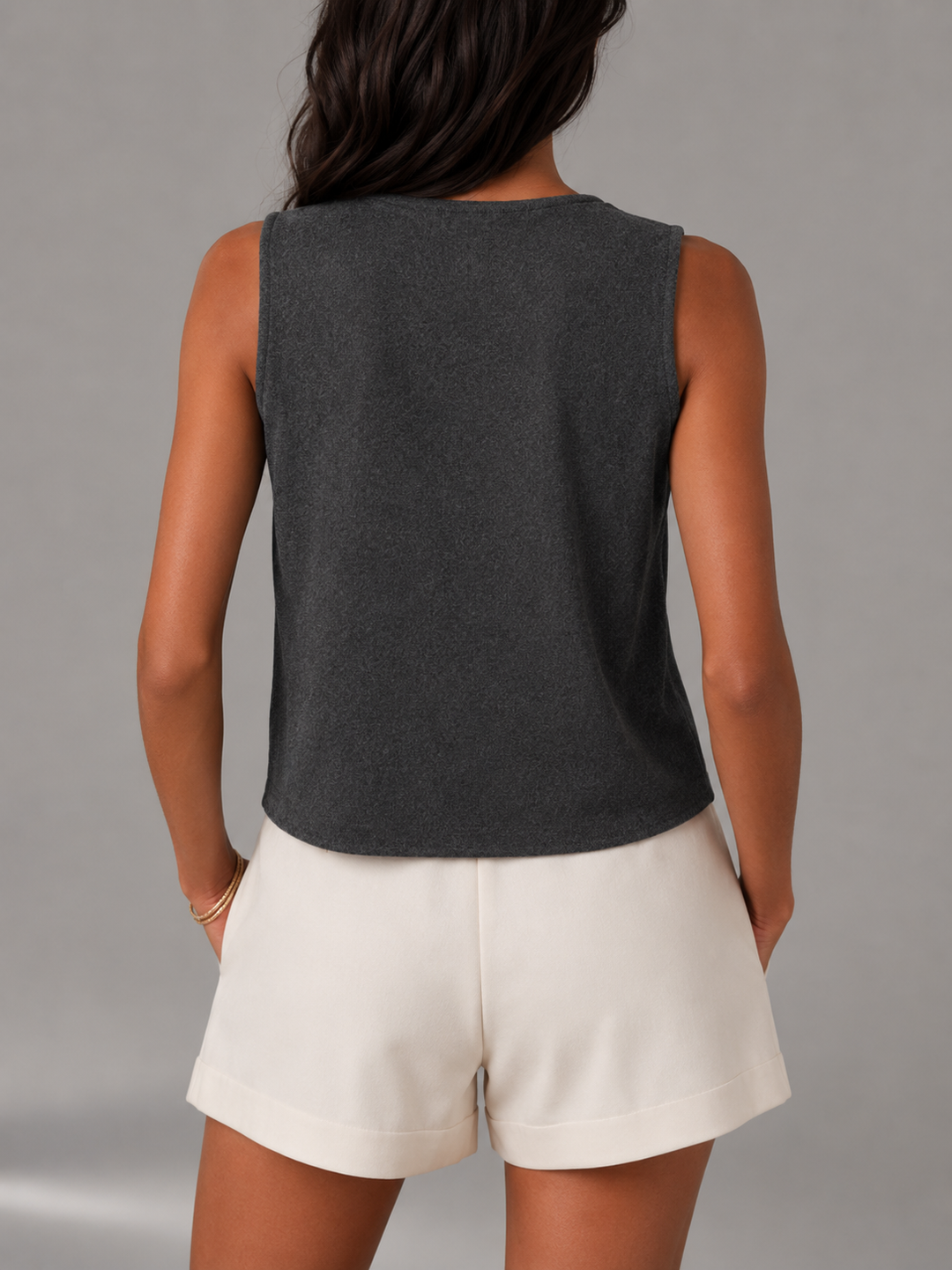 Theresa Elegant V Neck Button Front Knit Vest - image 2