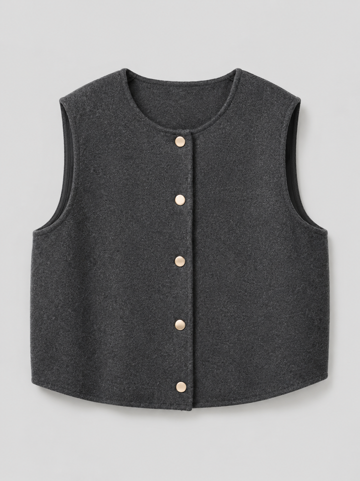 Theresa Elegant V Neck Button Front Knit Vest - image 4