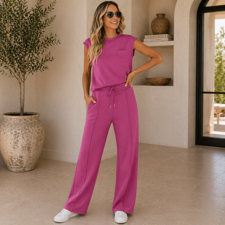 Georgina Elegant Relaxed Top and Wide Leg Trouser Set - image 12