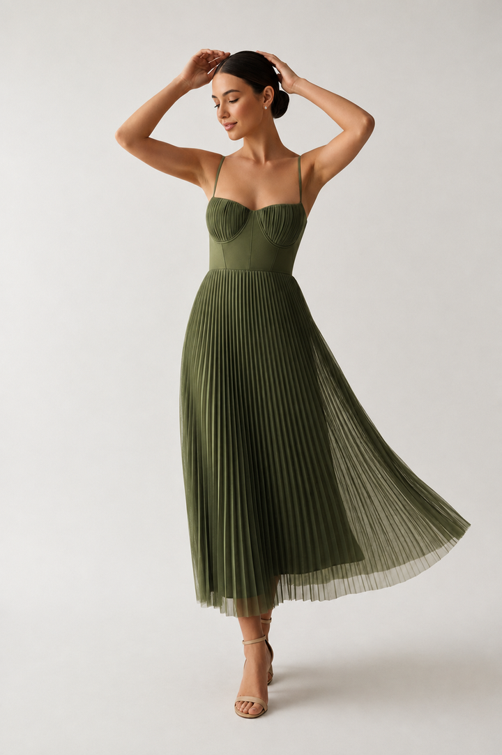 Odette structured corset midi dress – image 9