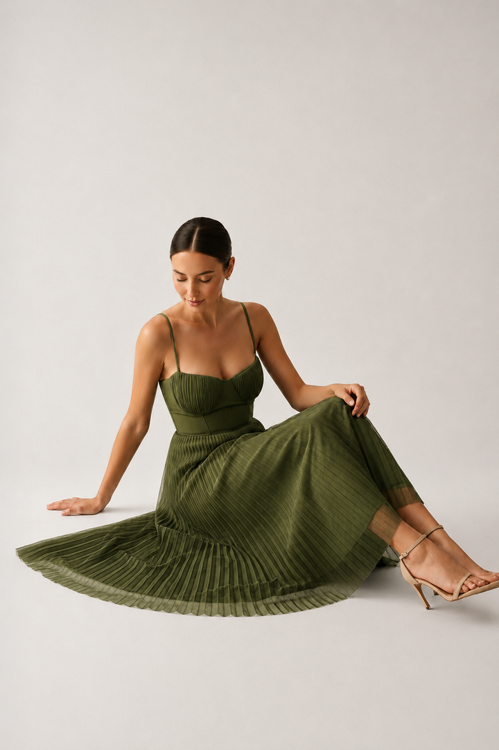 Odette structured corset midi dress – image 11