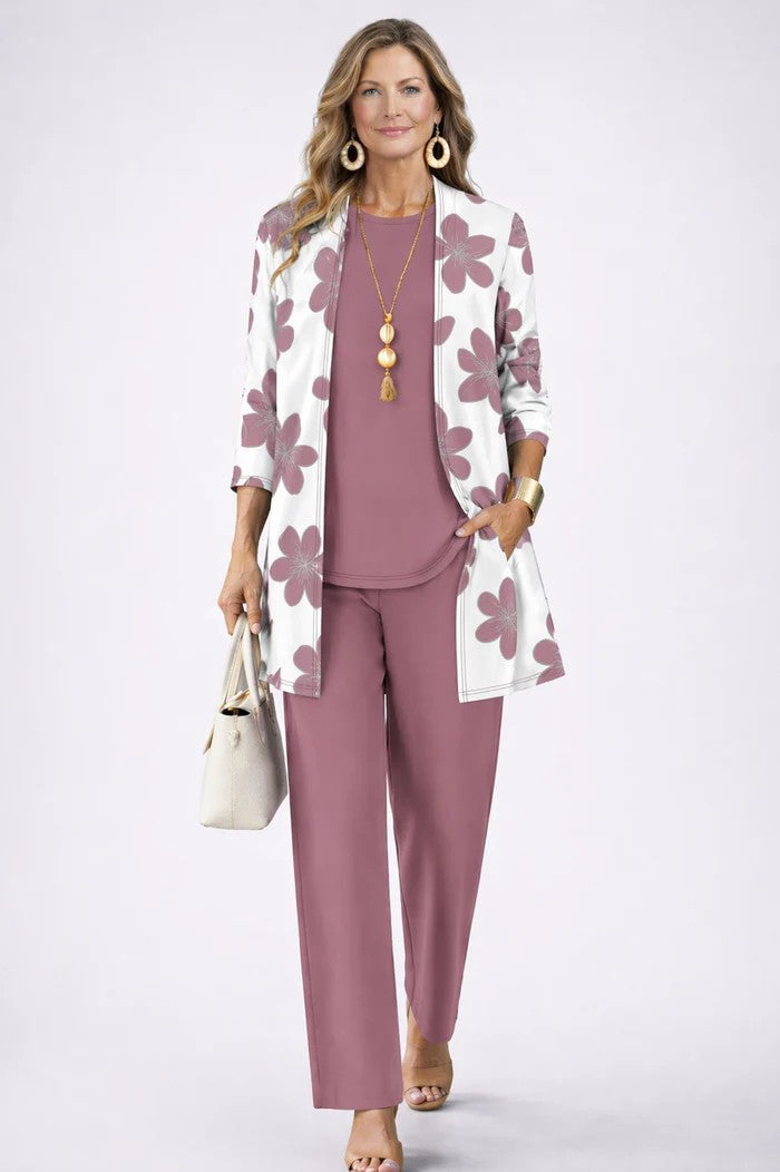 Serena Elegant Three Piece Printed Trouser Set - image 11