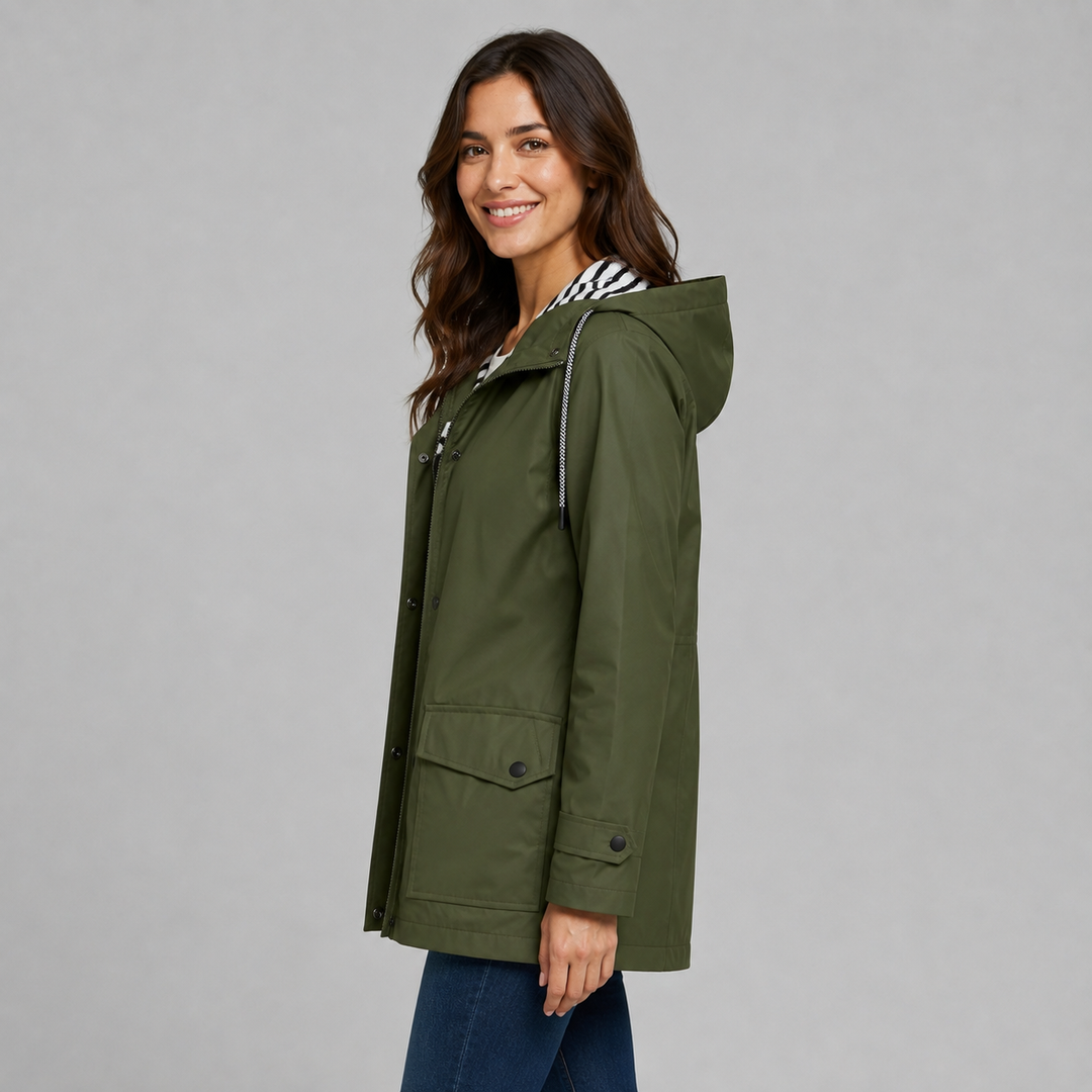Selma hooded button front trench coat – image 3