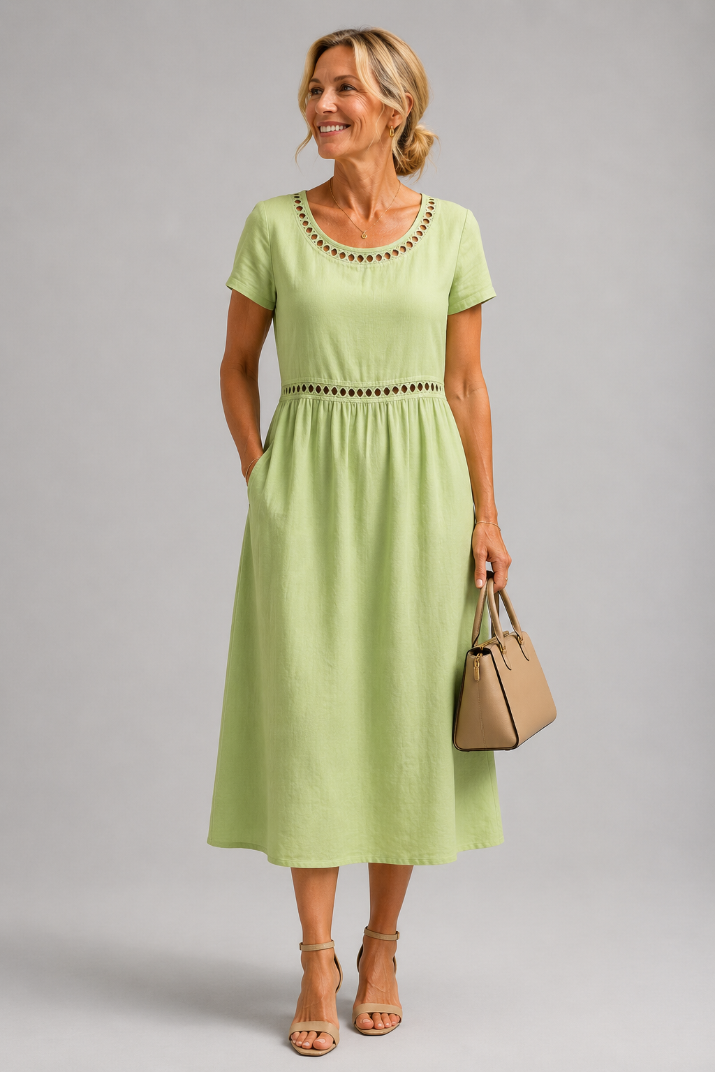 Amira embroidered midi dress – image 6