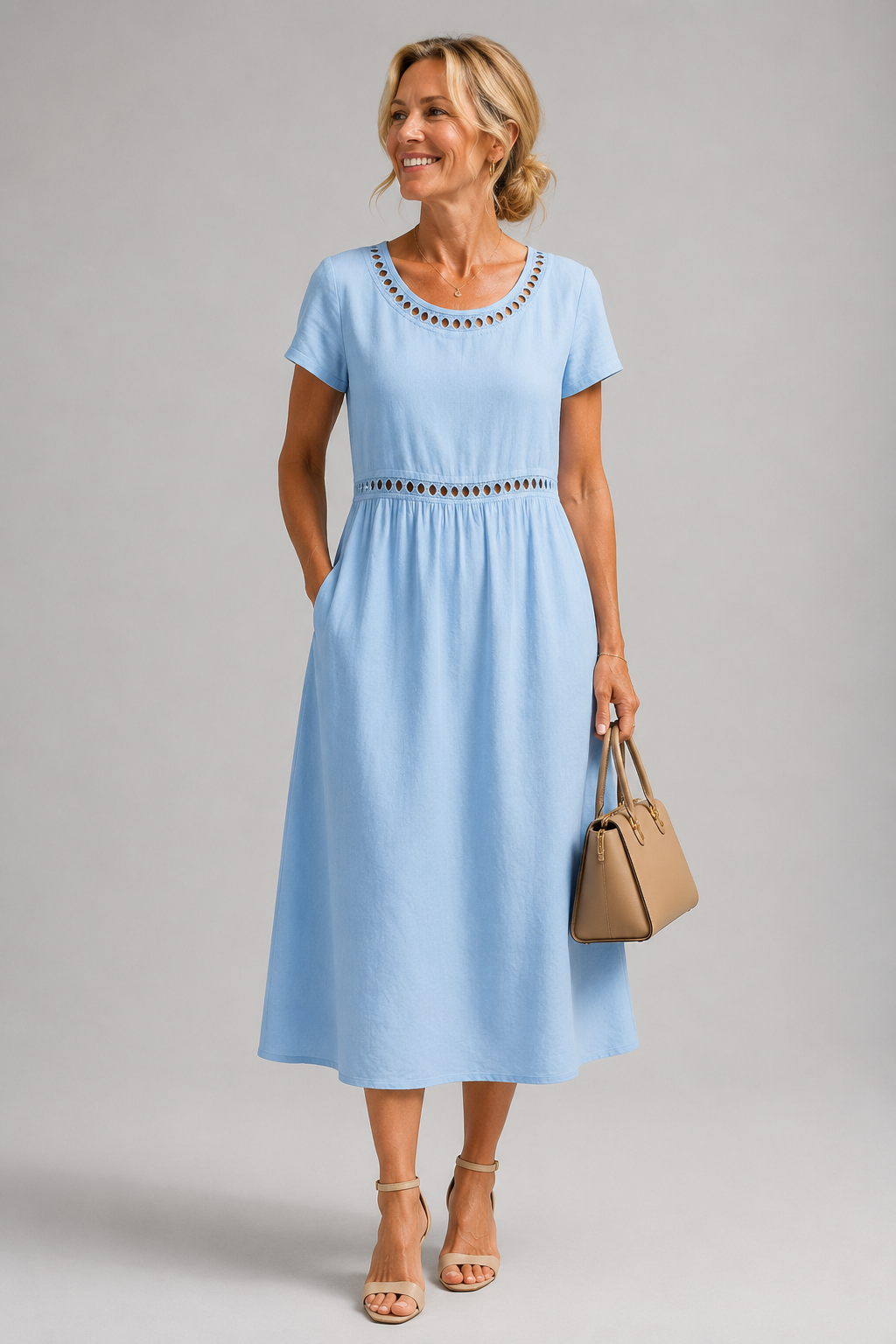 Amira embroidered midi dress – image 5