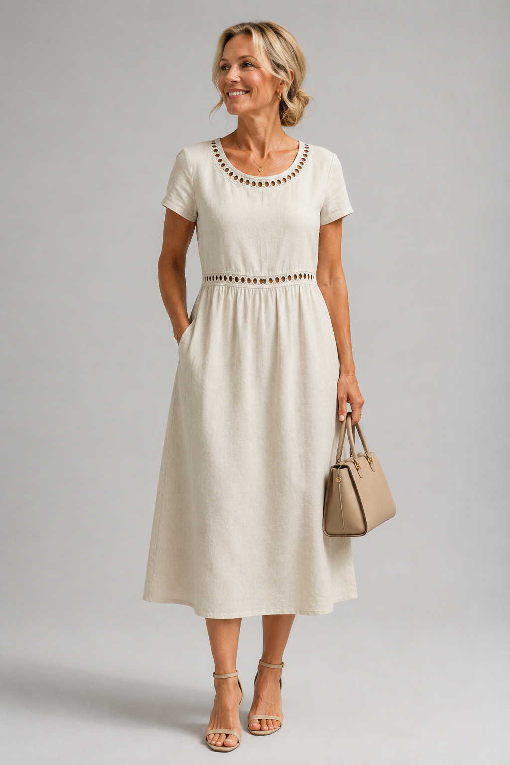 Amira embroidered midi dress – image 4