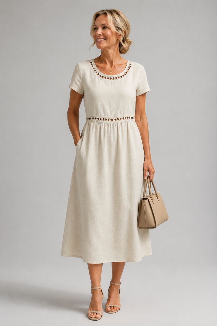 Amira embroidered midi dress – image 4