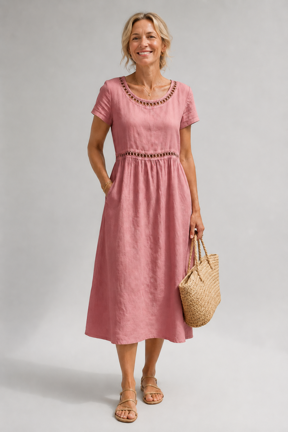 Amira embroidered midi dress – image 2