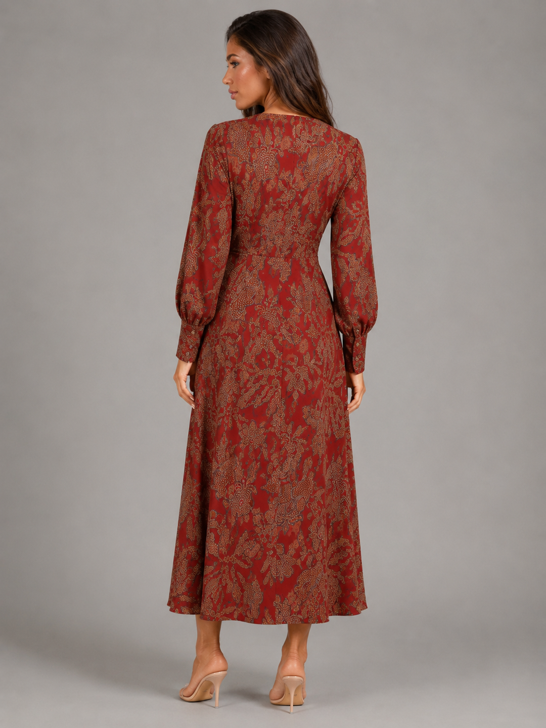 Penny Elegant Printed Knot Front Midi Dress - image 12