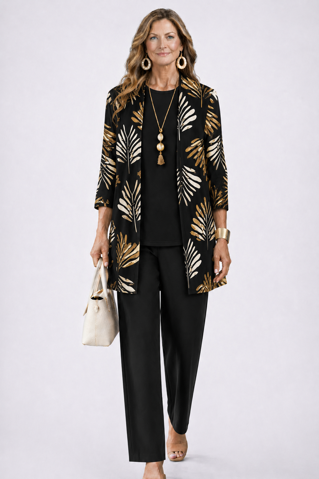 Serena Elegant Three Piece Printed Trouser Set - image 17