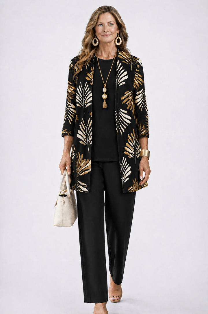 Serena Elegant Three Piece Printed Trouser Set - image 17