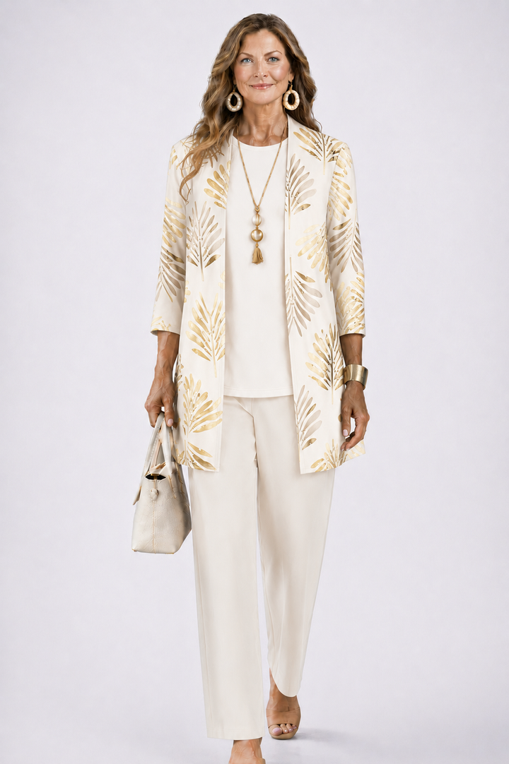 Serena Elegant Three Piece Printed Trouser Set - image 18
