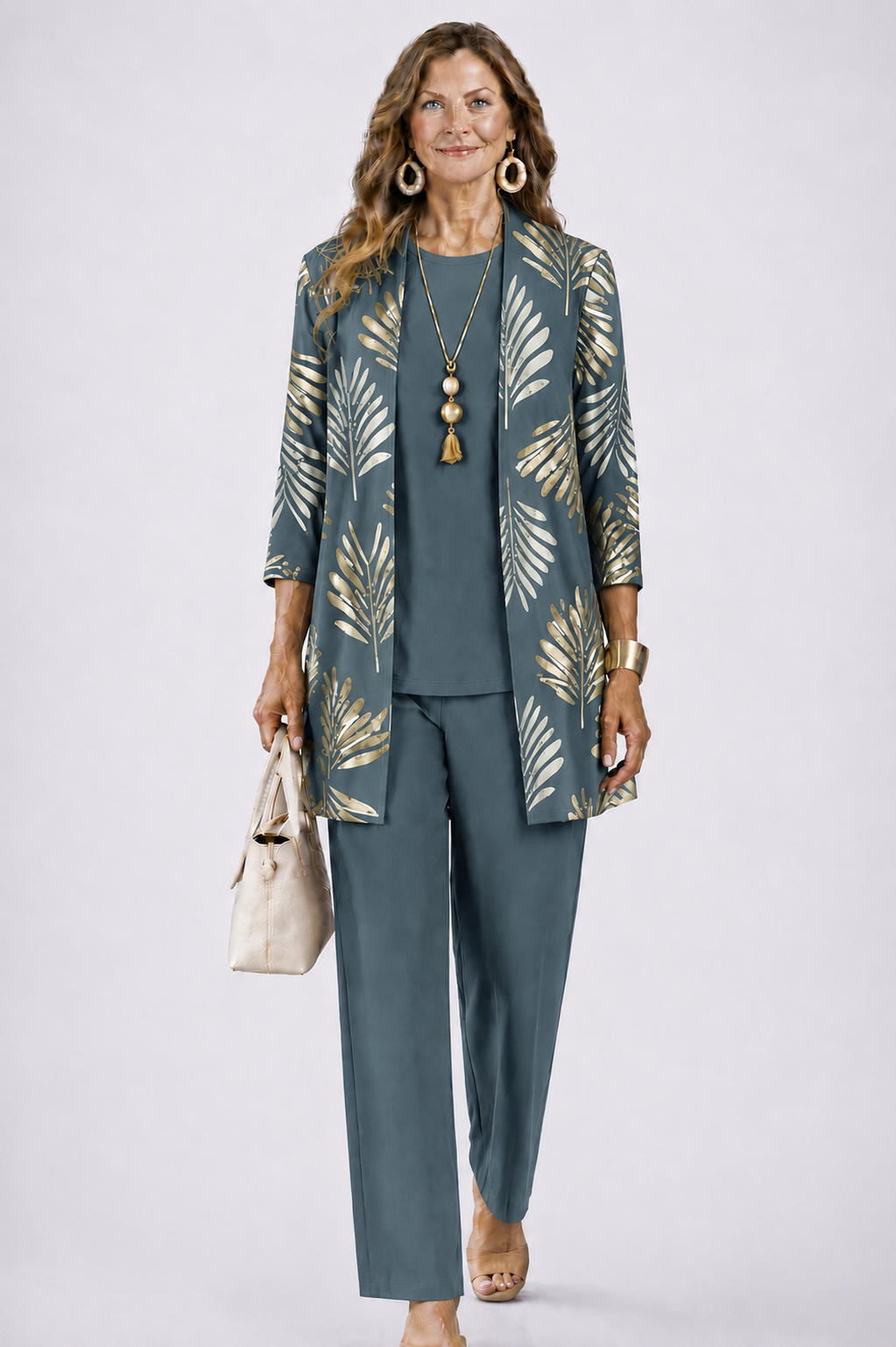 Serena Elegant Three Piece Printed Trouser Set - image 16