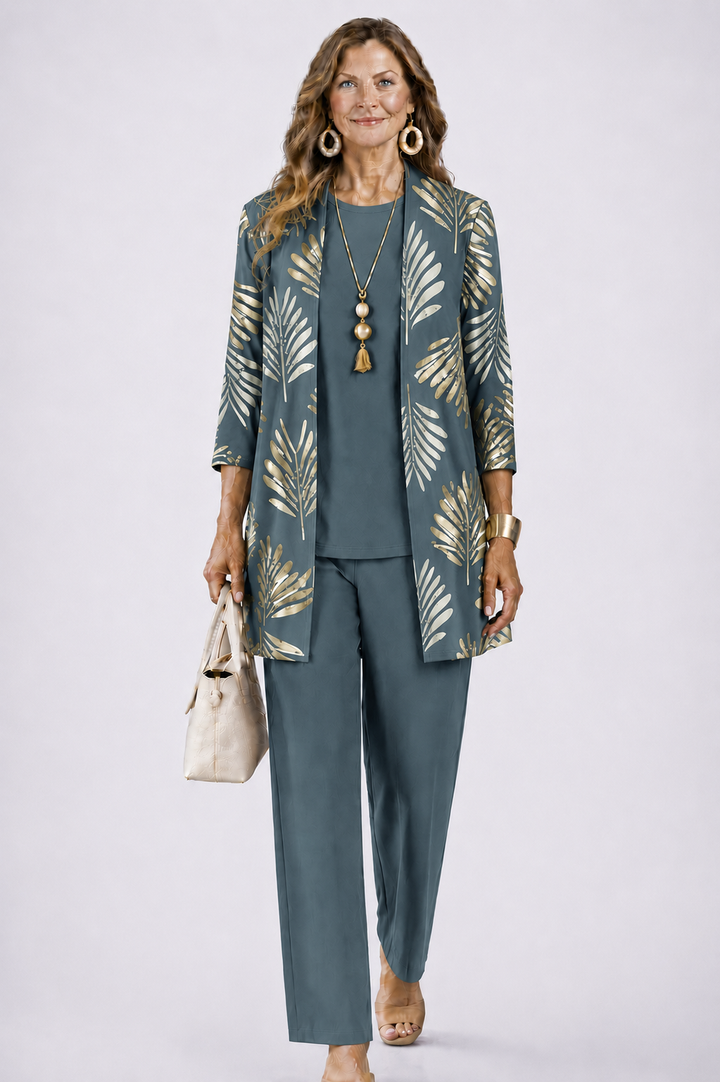 Serena Elegant Three Piece Printed Trouser Set - image 16