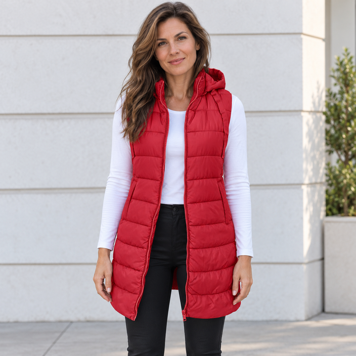 Maeve longline hooded quilted gilet – image 6