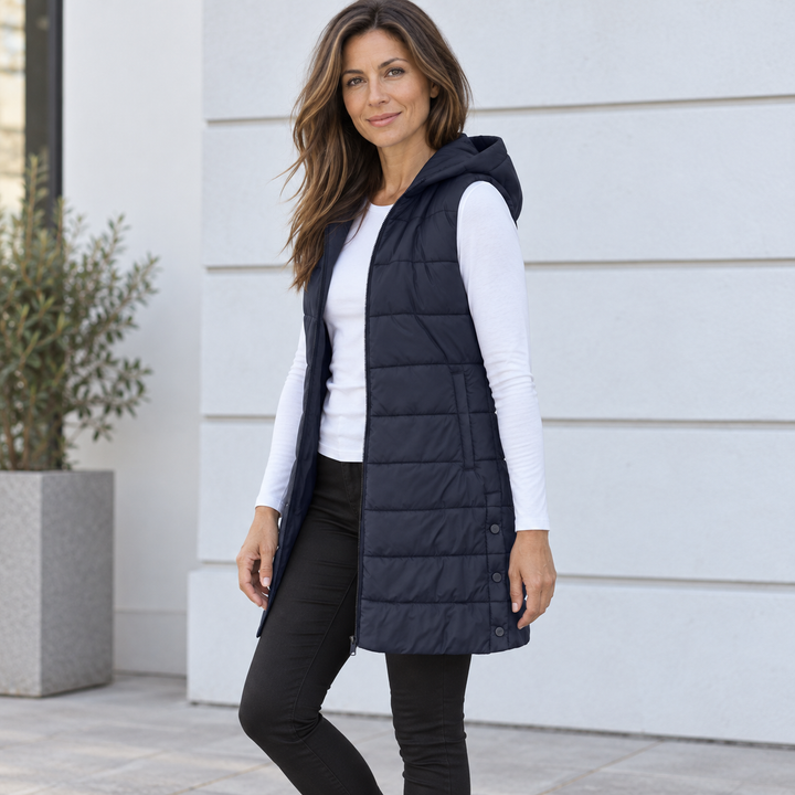 Maeve longline hooded quilted gilet – image 8