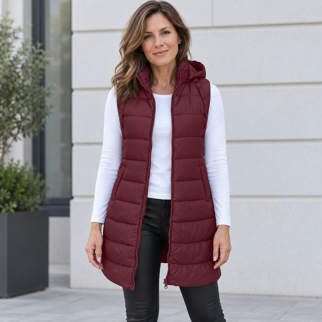 Maeve longline hooded quilted gilet – image 10