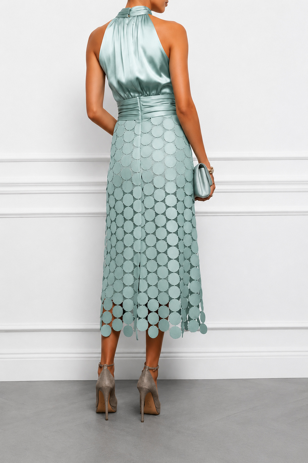 Helena halter neck midi dress – image 8