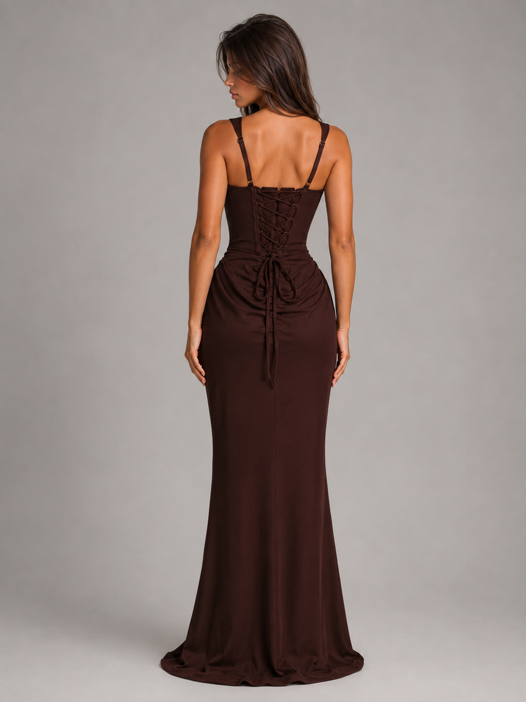 Gwendolyn Elegant Square Neck Bodycon Corset Maxi Dress - image 8