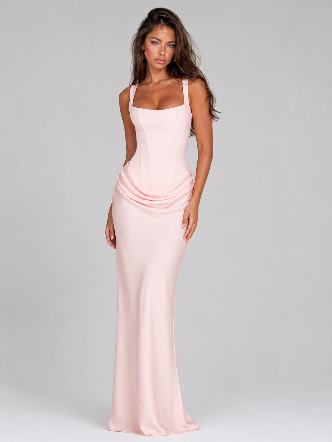 Gwendolyn Elegant Square Neck Bodycon Corset Maxi Dress - image 26