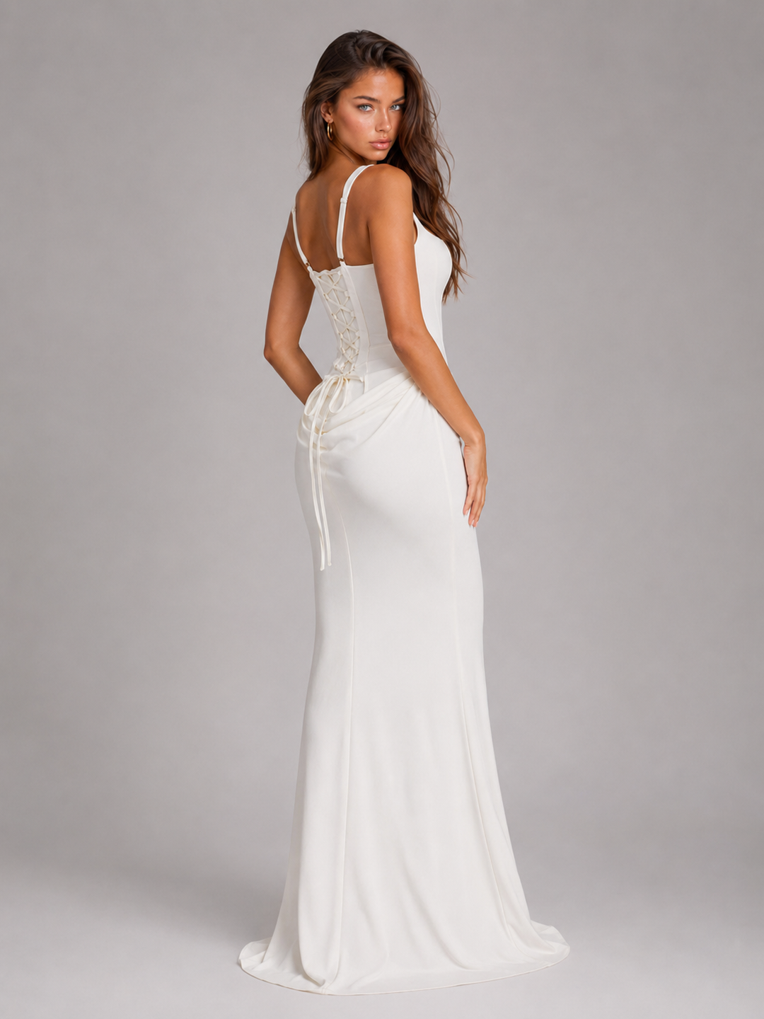 Gwendolyn Elegant Square Neck Bodycon Corset Maxi Dress - image 32