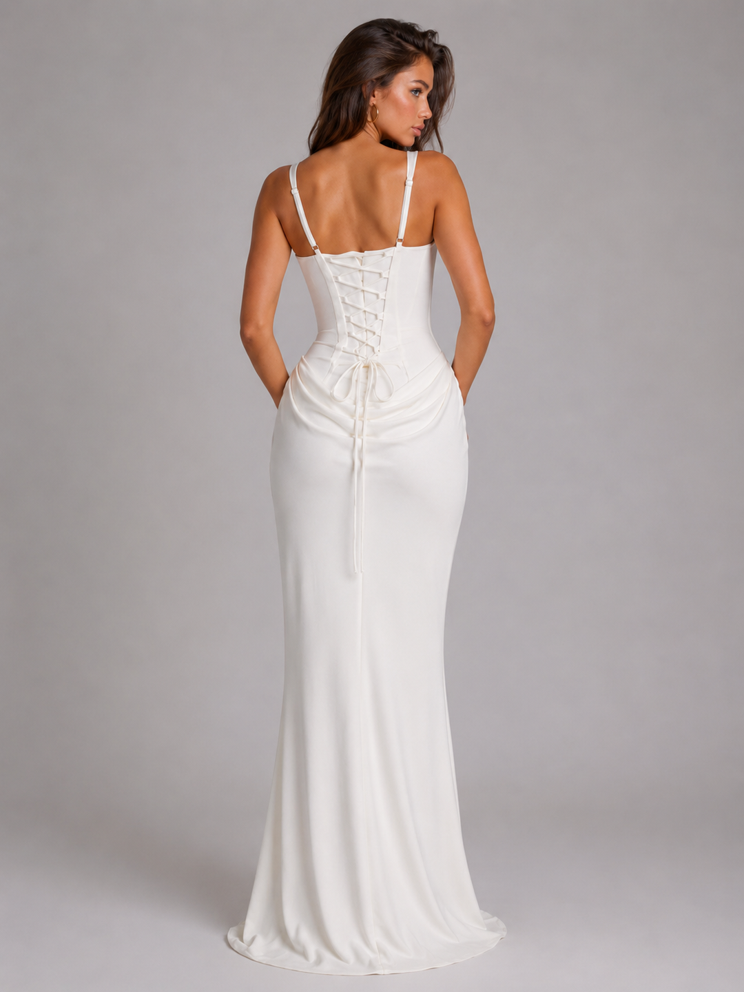 Gwendolyn Elegant Square Neck Bodycon Corset Maxi Dress - image 33