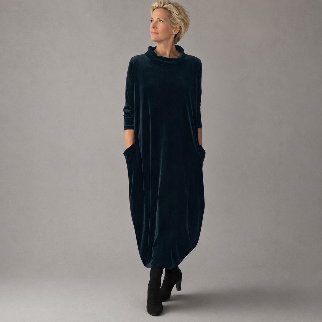 Ingrid draped velvet maxi dress – image 8