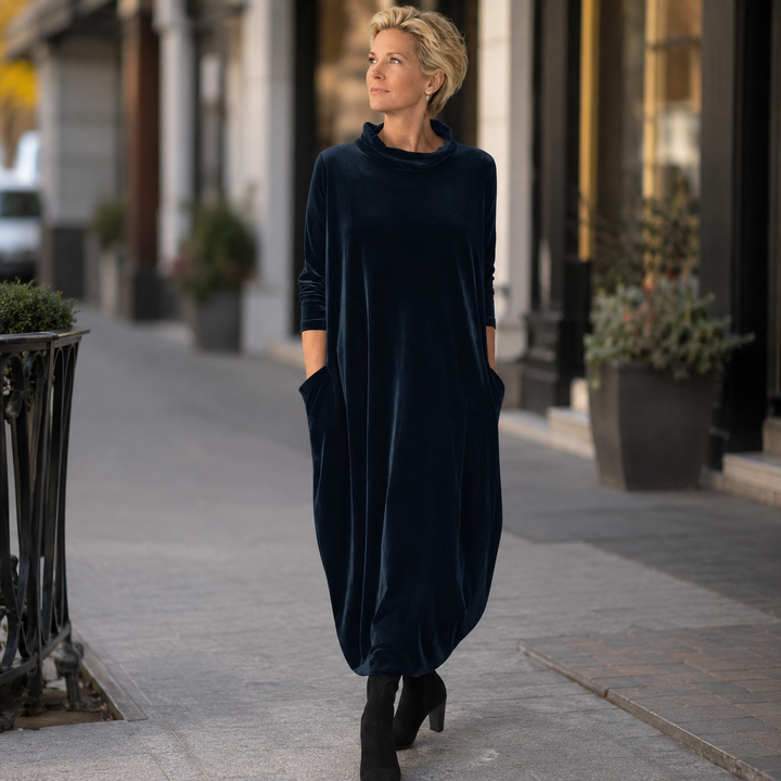 Ingrid draped velvet maxi dress – image 11