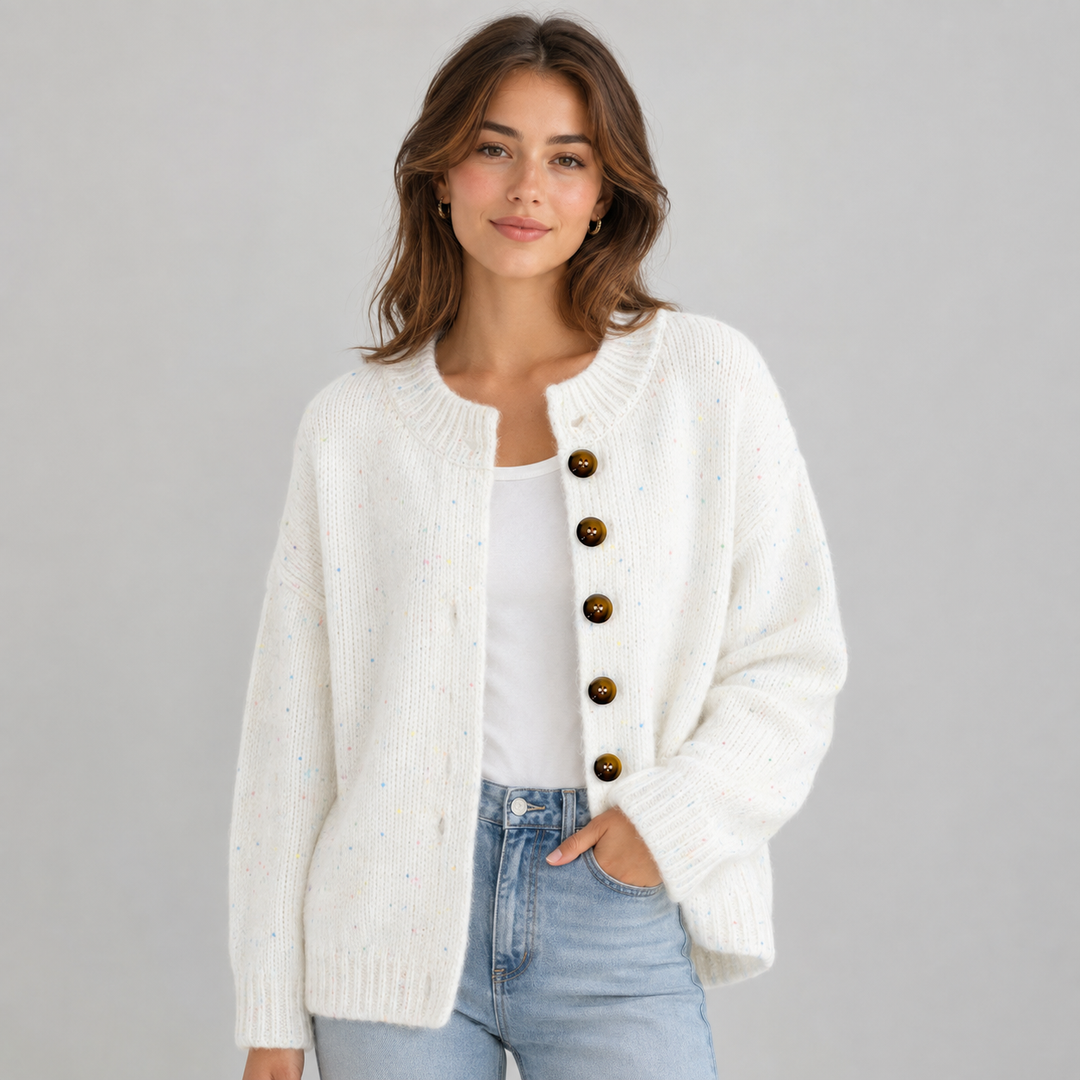 Lowenna round neck button cardigan