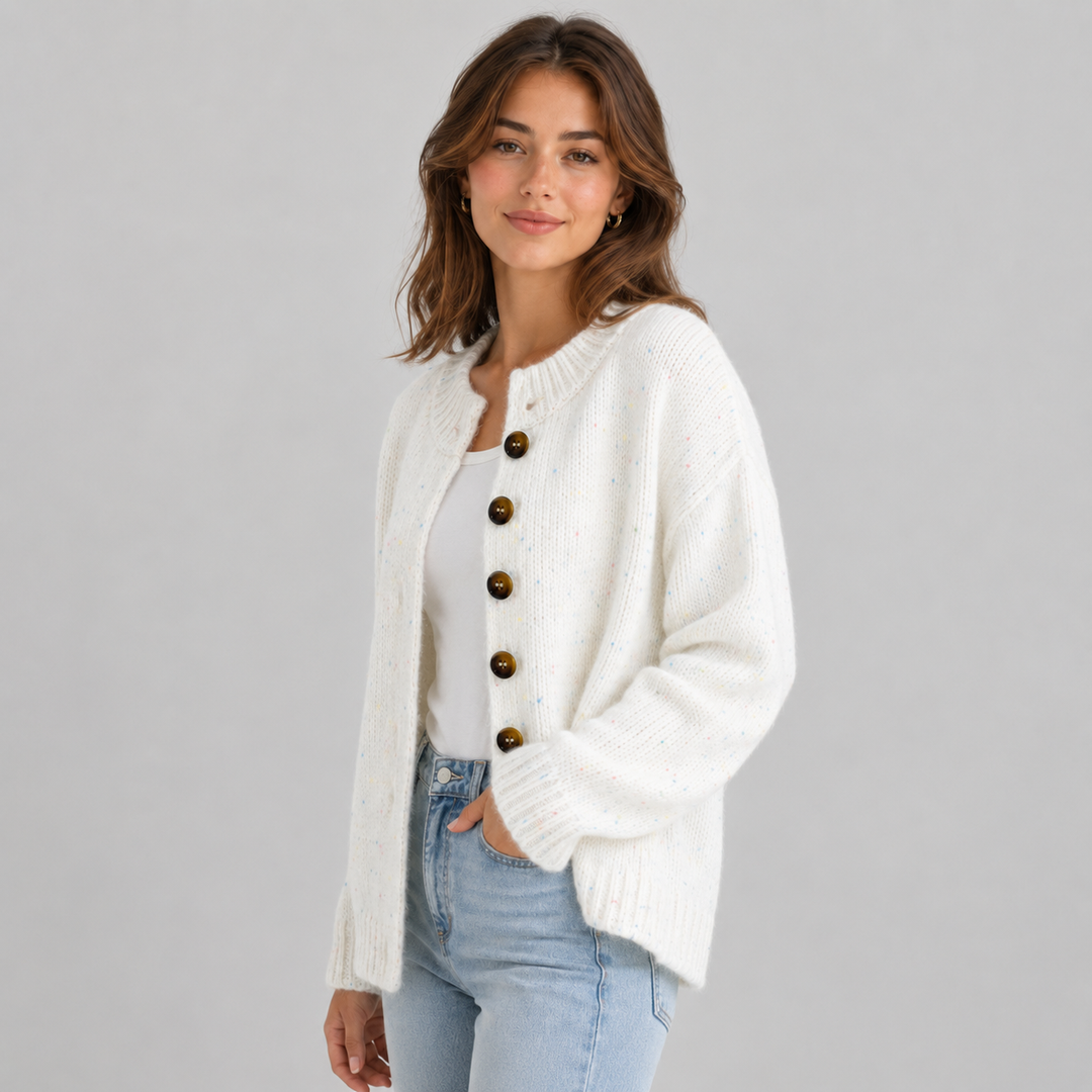 Lowenna round neck button cardigan – image 3