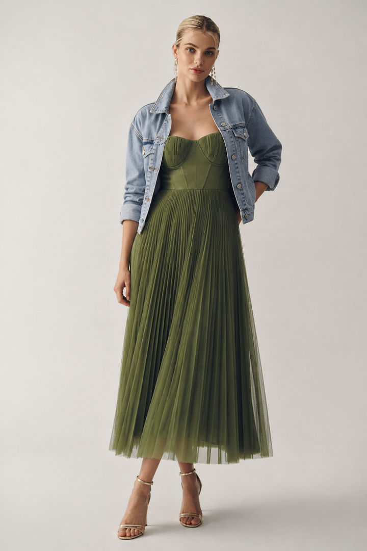Odette structured corset midi dress – image 5