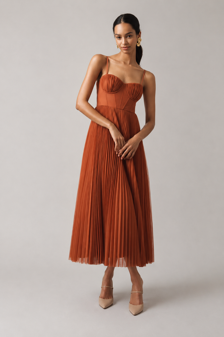 Odette structured corset midi dress – image 3