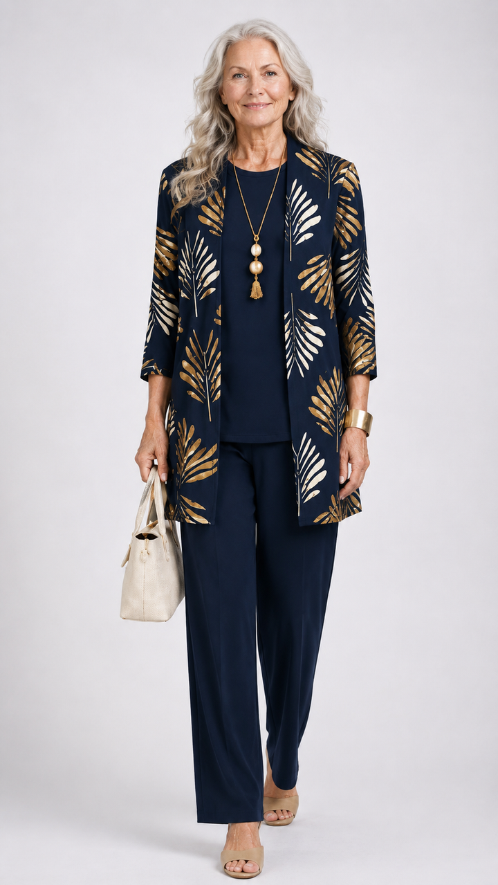Serena Elegant Three Piece Printed Trouser Set - image 19