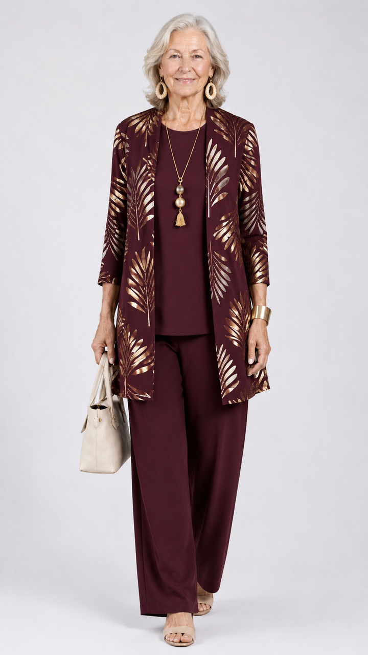 Serena Elegant Three Piece Printed Trouser Set - image 15