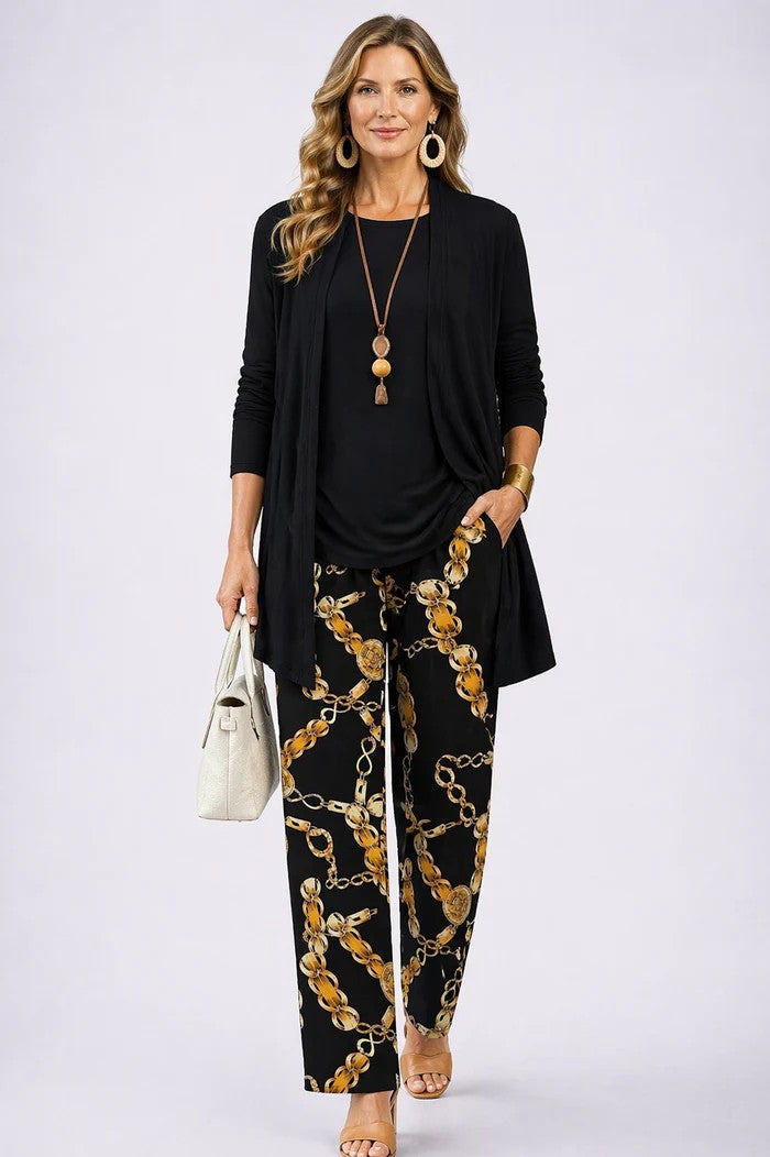 Felicity Elegant Three Piece Cardigan and Wide Leg Trouser Set - image 10