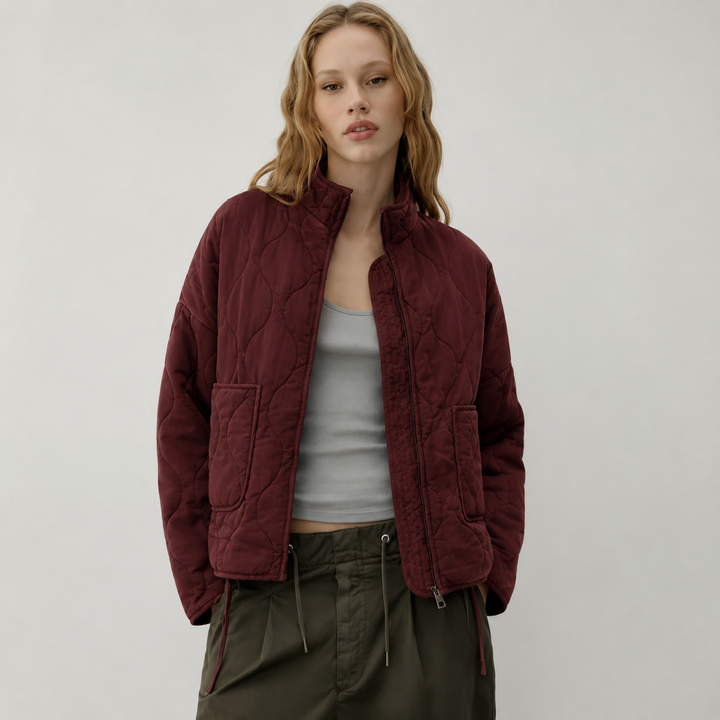 Agatha quilted jacket with high collar and patch pockets – image 6