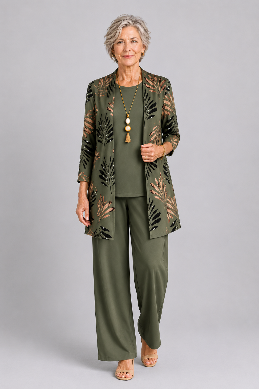 Serena Elegant Three Piece Printed Trouser Set