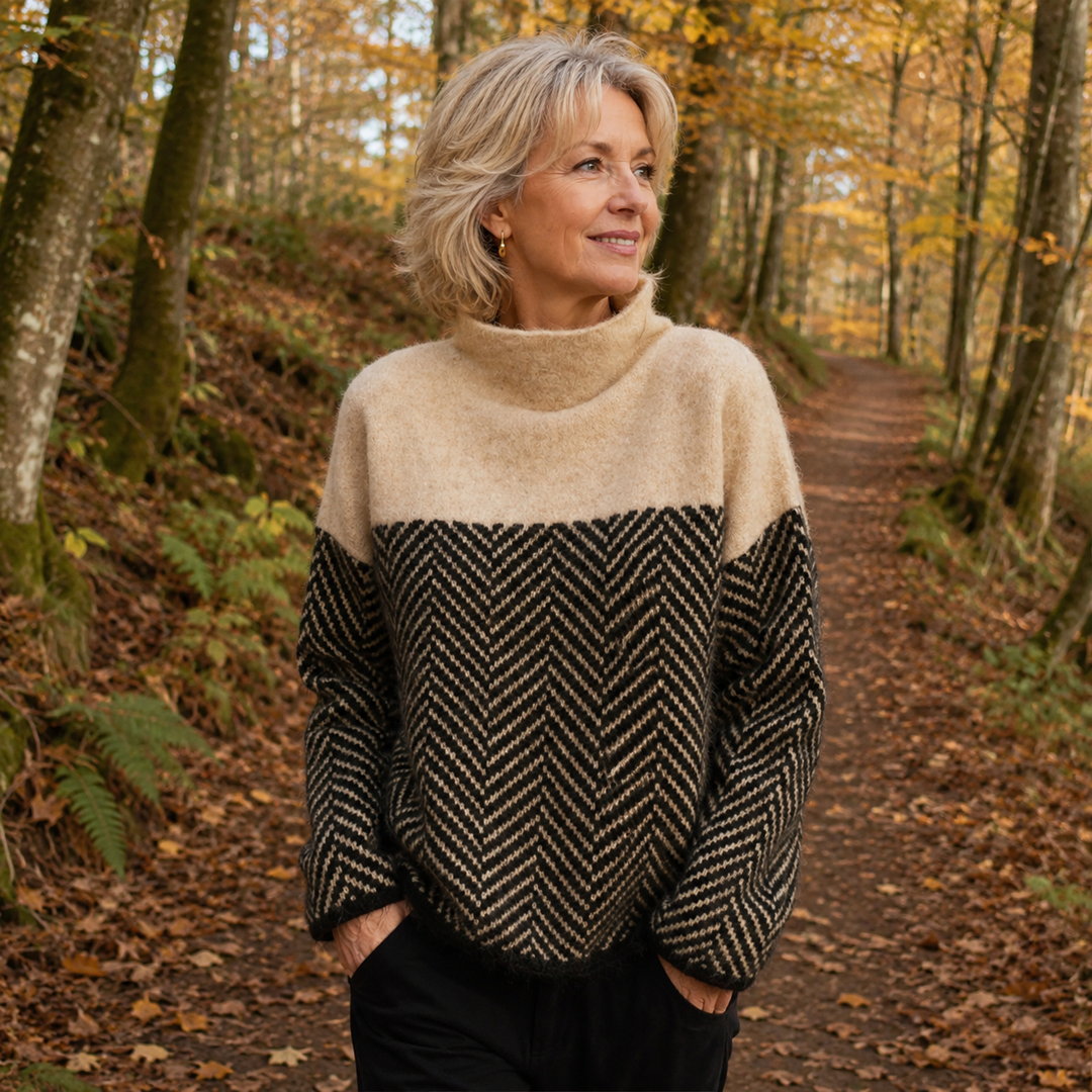 Mila contrast graphic knit jumper – image 5