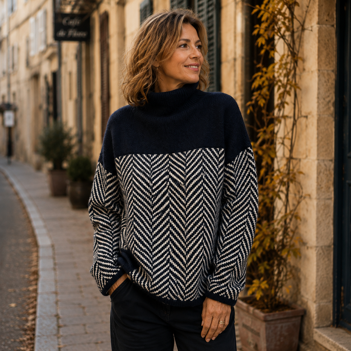 Mila contrast graphic knit jumper – image 6