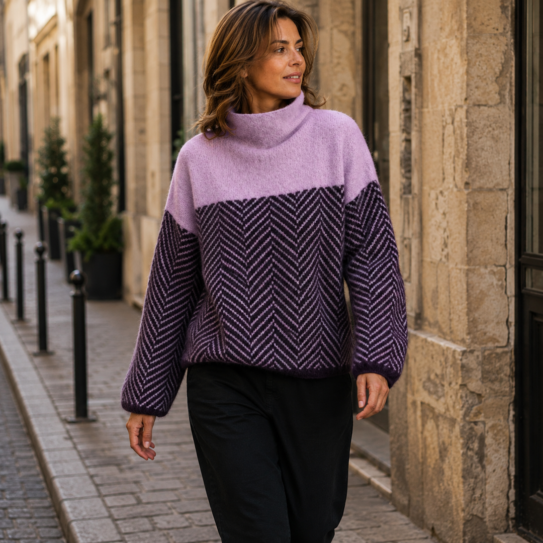 Mila contrast graphic knit jumper – image 7