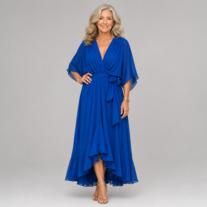 Hermione Elegant Draped Wrap Maxi Dress - image 2