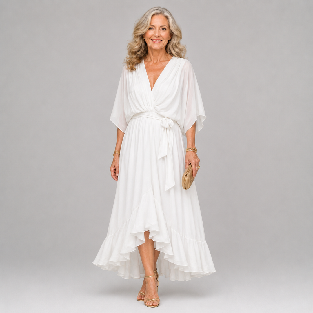 Hermione Elegant Draped Wrap Maxi Dress - image 4