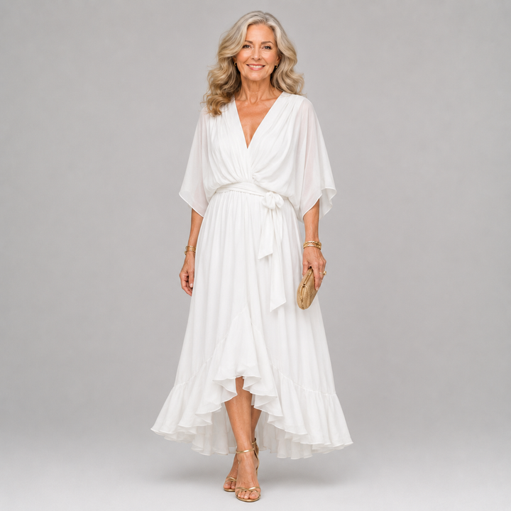 Hermione Elegant Draped Wrap Maxi Dress - image 4